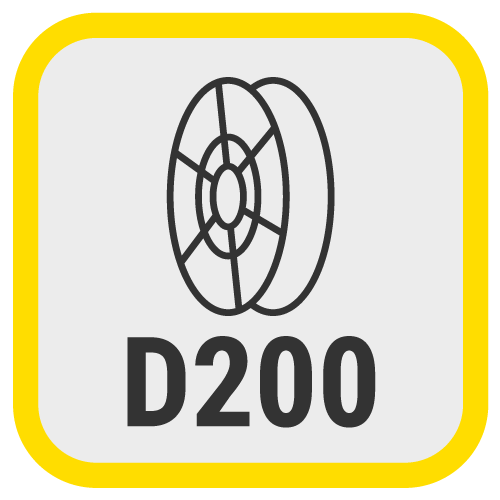 Диаметър на макарата с тел - D200
