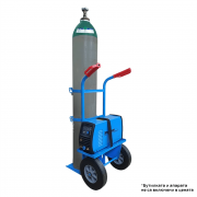 Количка за газови бутилки с рафт