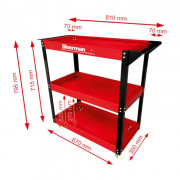 Инструментална количка за работилница 3PB, с три рафта