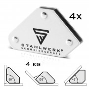 Комплект магнитни инструменти STAHLWERK - 4 × магнитен ъгъл за заваряване 4 kg + 2 x заземяваща магнитна маса