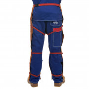 WELDAS Кожен гащеризон за заваряване Lava Brown™ 44-7248, отворен гръб, дължина 122 см