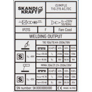 Заваръчен апарат SKANDI KRAFT® iSIMPLE TIG 215 AC/DC