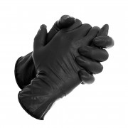 Плътни еднократни ръкавици от нитрил без пудра Haspet, черни (50 бр.)