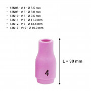 Керамичен накрайник L=30 mm TIG SR 9/20