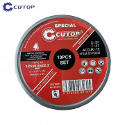 Диск за рязане на инструментална стомана 125 x 0.8 x 22.2 mm - 10бр. в алуминиева кутия CUTOP Special