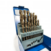 Комплект свредла за метал с 5% кобалт в метална кутия, 1-13 мм (през 0.5 мм), 25 части