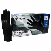 Еднократни ръкавици от нитрил без пудра Haspet 100 бр, черни
