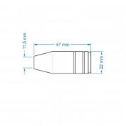 Sherman Газова дюза, конусна MB25, ø 11.5 mm, L=57 mm