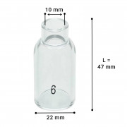TIG Стъклен накрайник Pyrex 22x10x47 | T17/18/26 S | 54NQ16 № 6