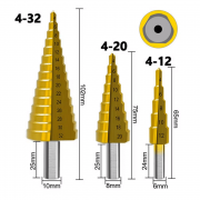 Комплект стъпаловидни свредла с титаниево покритие – 7 части