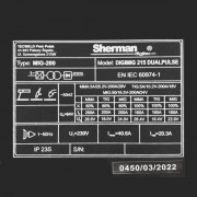 Синергичен инверторен апарат Sherman DIGIMIG 215 DUALPULSE