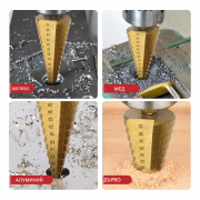 Комплект стъпаловидни свредла с титаниево покритие – 7 части