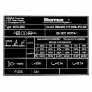 Синергичен инверторен апарат Sherman DIGIMIG 215 DUALPULSE 4R