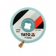 Лента за разпояване, медна оплетка, YATO, 1.5мм х 1.5м