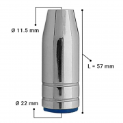 Sherman Газова дюза, конусна MB25, ø 11.5 mm, L=57 mm
