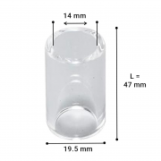 TIG Стъклен накрайник Pyrex 19.5×25 | T9/17/18/20/26 S | 2P7GS
