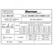 Синергичен инверторен заваръчен апарат Sherman DIGIMIG 250 COMBO LCD