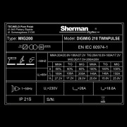 Синергичен инверторен заваръчен апарат Sherman DIGIMIG 210 TWINPULSE