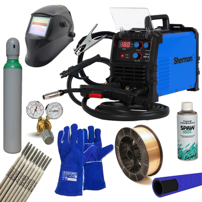 Стартов Комбо продукт за заварчици с Телоподаващ комбиниран инверторен апарат 2 в 1 Sherman MIG/MAG 180FL