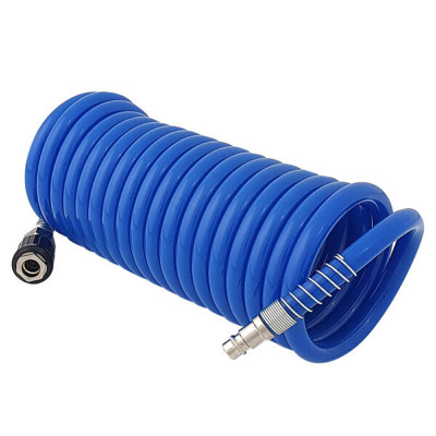 Спирален маркуч PU 8x12 mm с бърза връзка R26 5 / 10 / 15 m