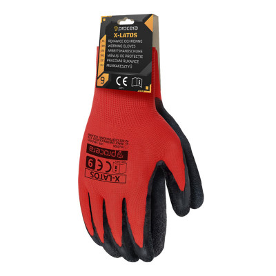 Предпазни ръкавици с латексово покритие X-LATOS - с търговски етикет