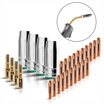 STAHLWERK MIG/MAG комплект аксесоари за заваряване за заваръчни шлангове AK25/MB25 (28 части)