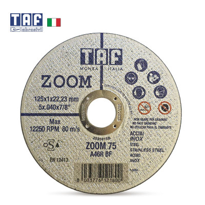 TAF Диск за рязане на стомана и неръждаема стомана ZOOM, 125 х 1.0 mm