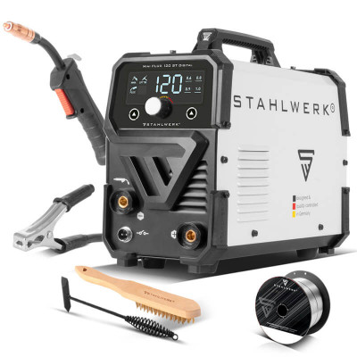 STAHLWERK Mini FLUX 120 ST Digital - Цифров заваръчен апарат за безгазово заваряване с функция ММА