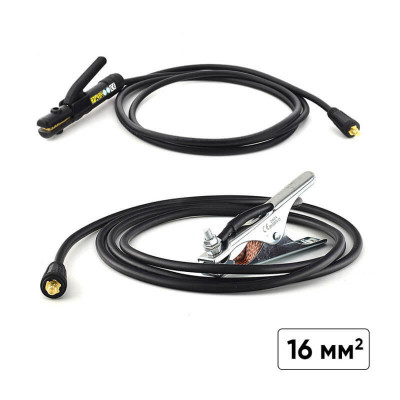 Комбо Заваръчни кабели с ръкохватка A-TYPE / EH01 | 200A и щипка маса GC02 type А / 200А - 16 мм²