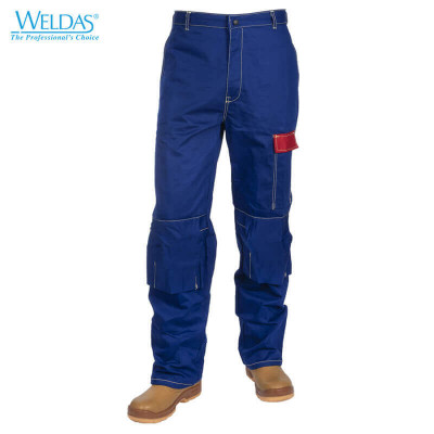 WELDAS Сини памучни панталони за заваряване, забавящи горенето Fire Fox™