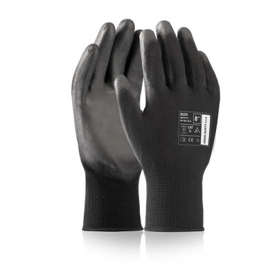 Предпазни ръкавици ARDON® BUCK, черни с полиуретаново покритие