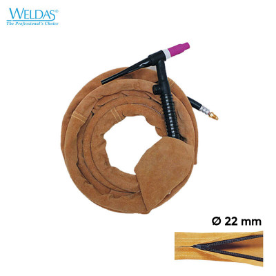 WELDAS Защитно кожено покритие за заваръчни шлангове и маркучи PYTHONrap™, Ø 22 mm