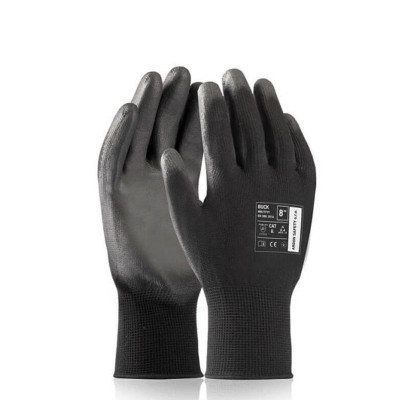 Предпазни ръкавици ARDON® BUCK, черни с полиуретаново покритие