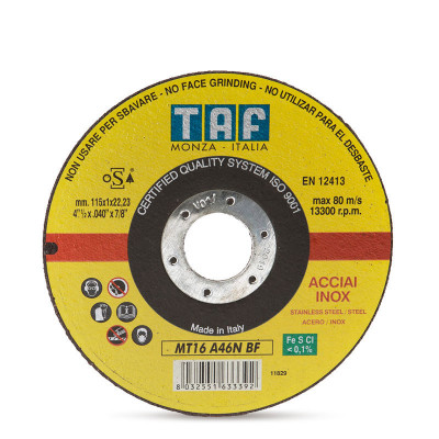 TAF Диск за рязане на метал и неръждаема стомана MT16 – Professional Series, 125 x 1.0 mm