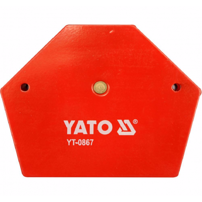 Магнитен ъгъл за закрепване, YATO YT 0867, 111 x 136 x 24 мм, червен