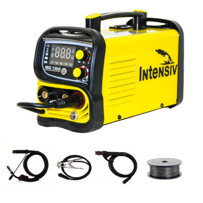 INTENSIV Инверторен заваръчен апарат MIG 130di за безгазово заваряване + 1кг тръбно-флюсова тел