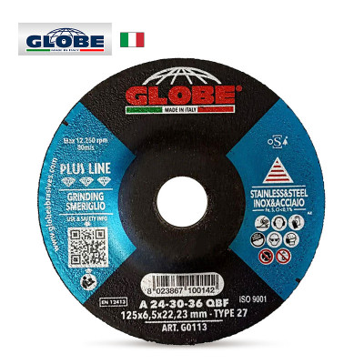 GLOBE Диск за шлайфане на метал и неръждаема стомана Plus Line, 125 x 6.5