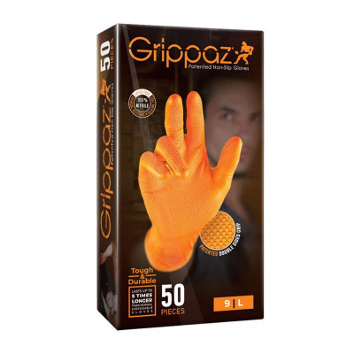 Еднократни нитрилни ръкавици GRIPPAZ® 246, оранжеви, 50 бр.